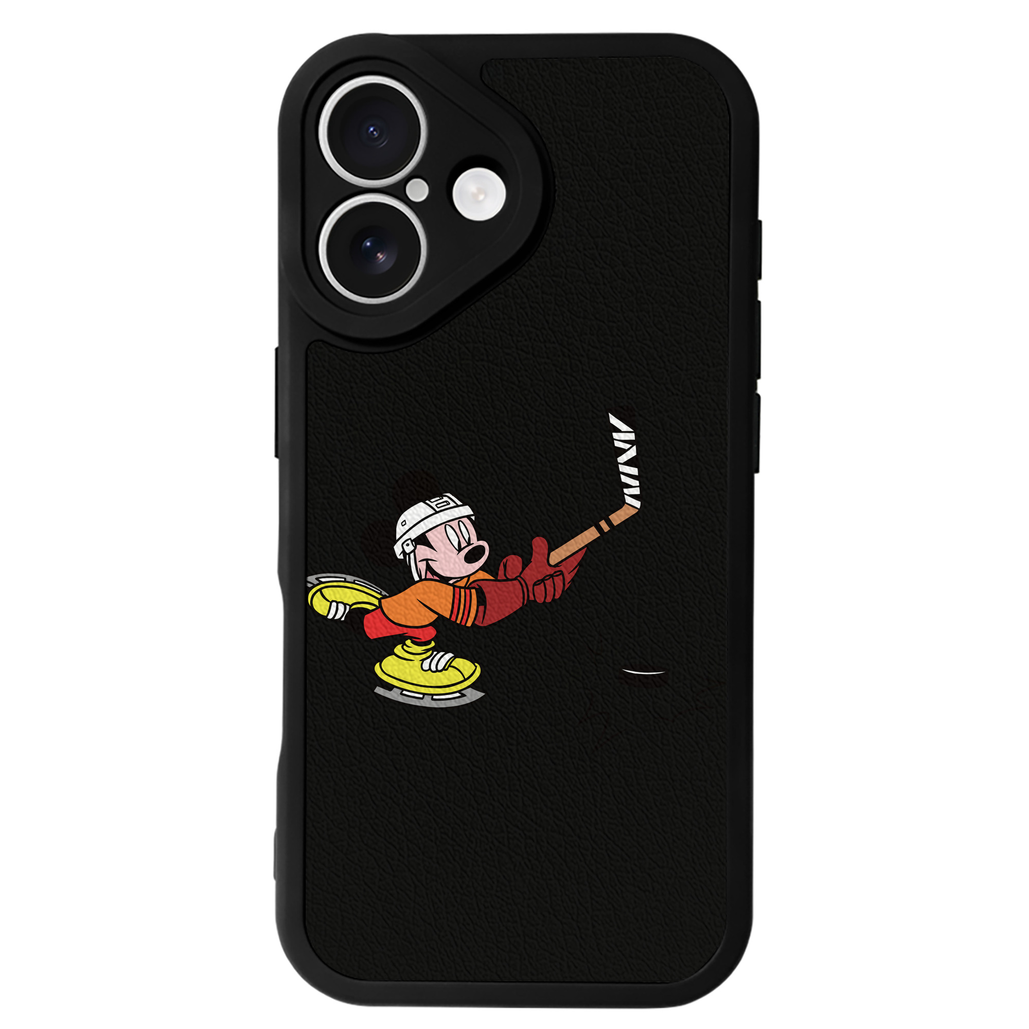 （画像用） ミッキーマウス Mickey Mouse 【iPhone 16シリーズ対応】シリコンスマホケース（レザー調） 材質：シリコン